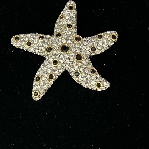 Swarovski gold tone crystal star fish - Picture 1 of 4